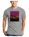 Palm Trees and Sunset Design Adult V-Neck T-shirt by TooLoud-Mens V-Neck T-Shirt-TooLoud-HeatherGray-Small-Davson Sales