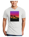 Palm Trees and Sunset Design Adult V-Neck T-shirt by TooLoud-Mens V-Neck T-Shirt-TooLoud-White-Small-Davson Sales