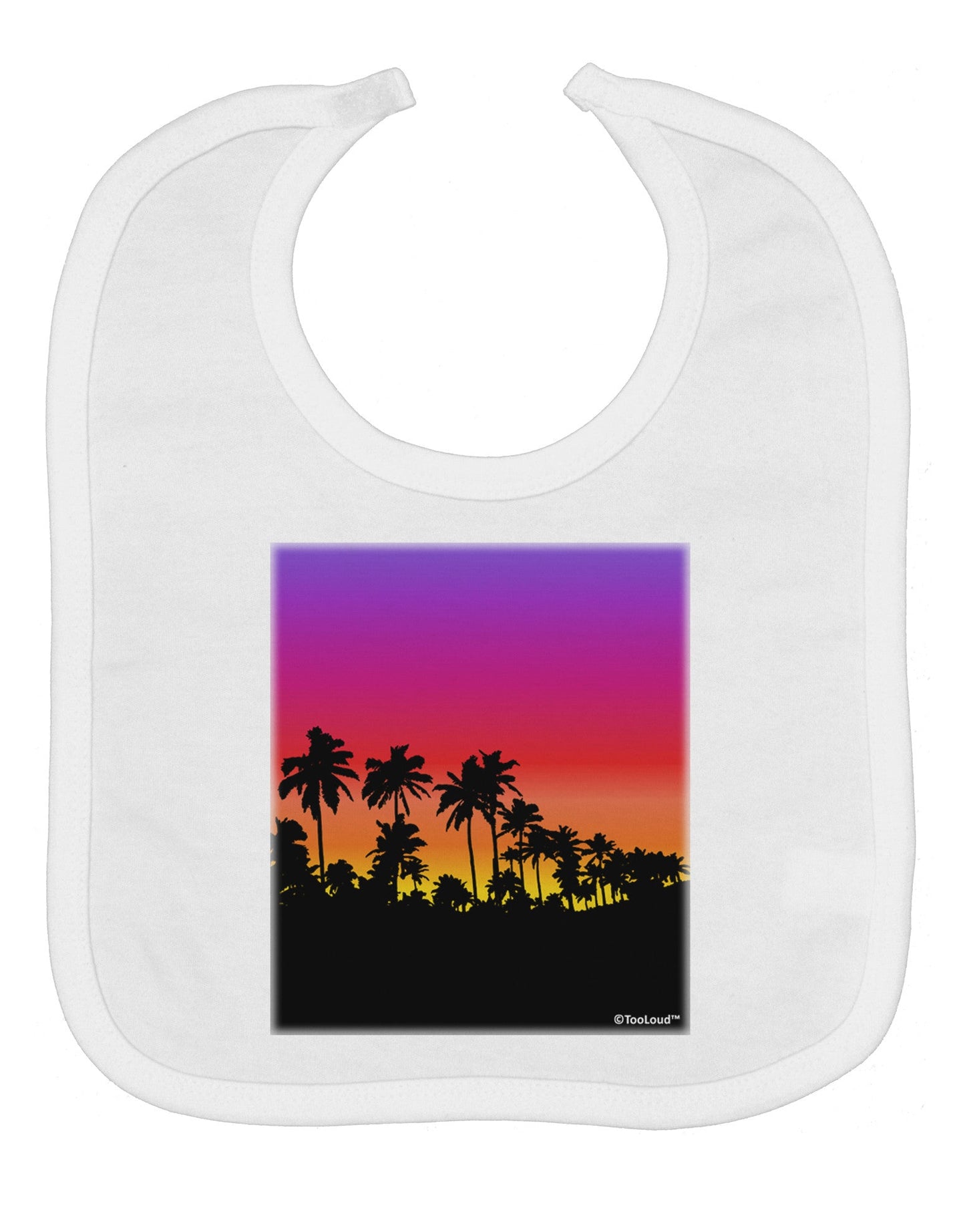 Palm Trees and Sunset Design Baby Bib by TooLoud