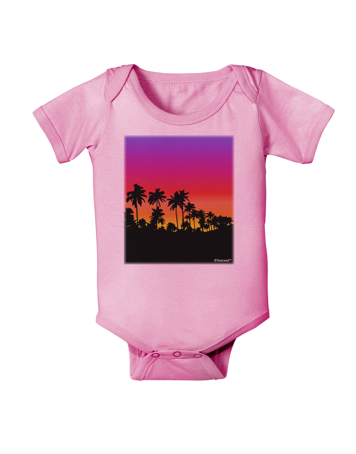 Palm Trees and Sunset Design Baby Romper Bodysuit by TooLoud-Baby Romper-TooLoud-Light-Pink-06-Months-Davson Sales
