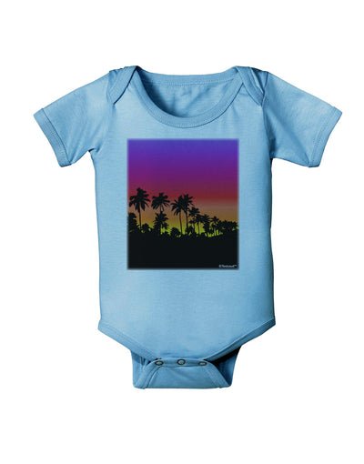 Palm Trees and Sunset Design Baby Romper Bodysuit by TooLoud