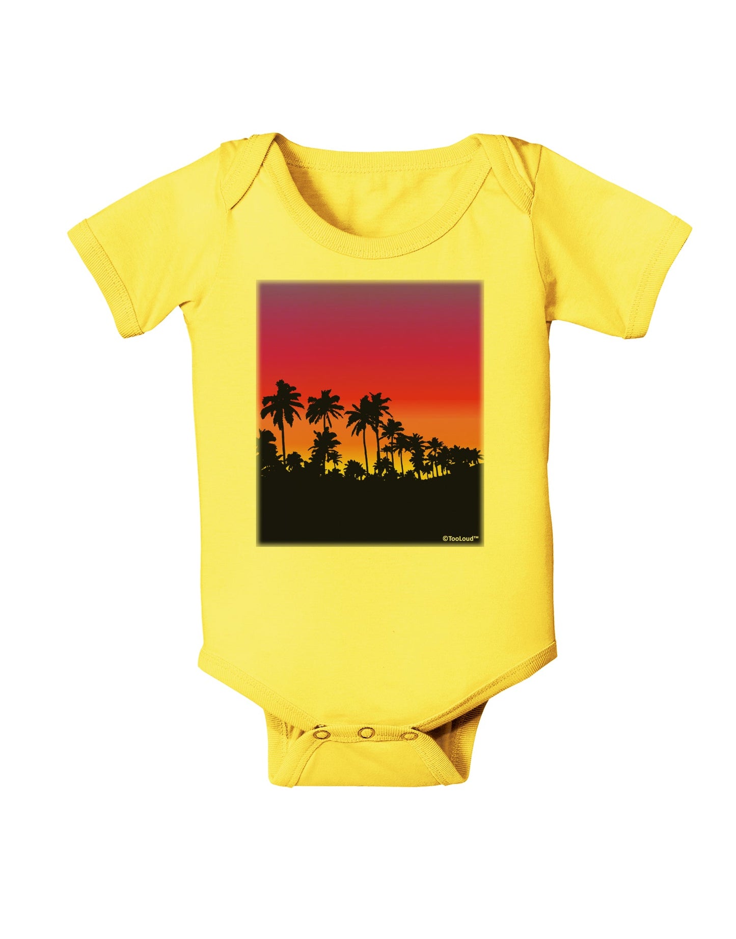 Palm Trees and Sunset Design Baby Romper Bodysuit by TooLoud-Baby Romper-TooLoud-Yellow-06-Months-Davson Sales