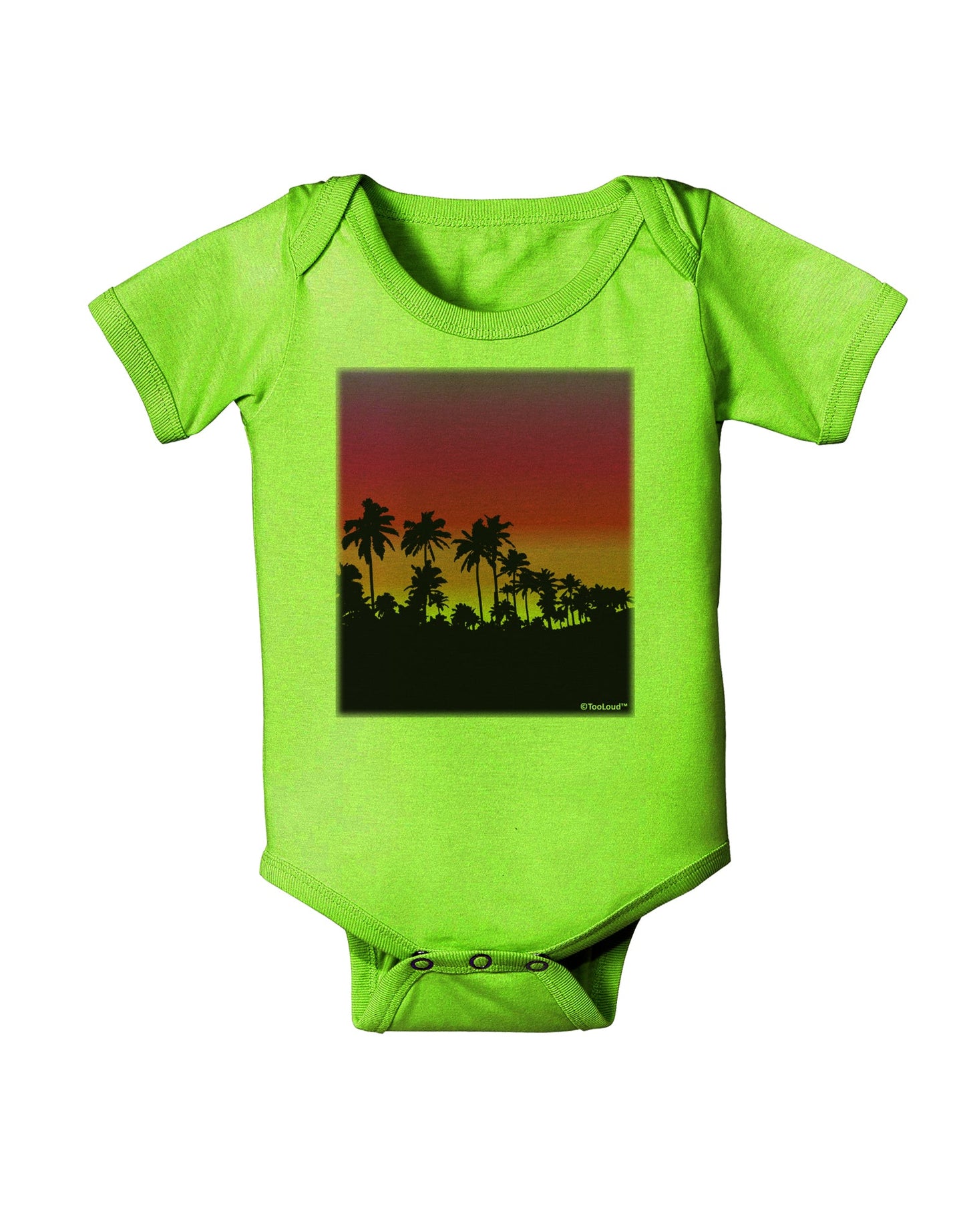 Palm Trees and Sunset Design Baby Romper Bodysuit by TooLoud-Baby Romper-TooLoud-Lime-Green-06-Months-Davson Sales