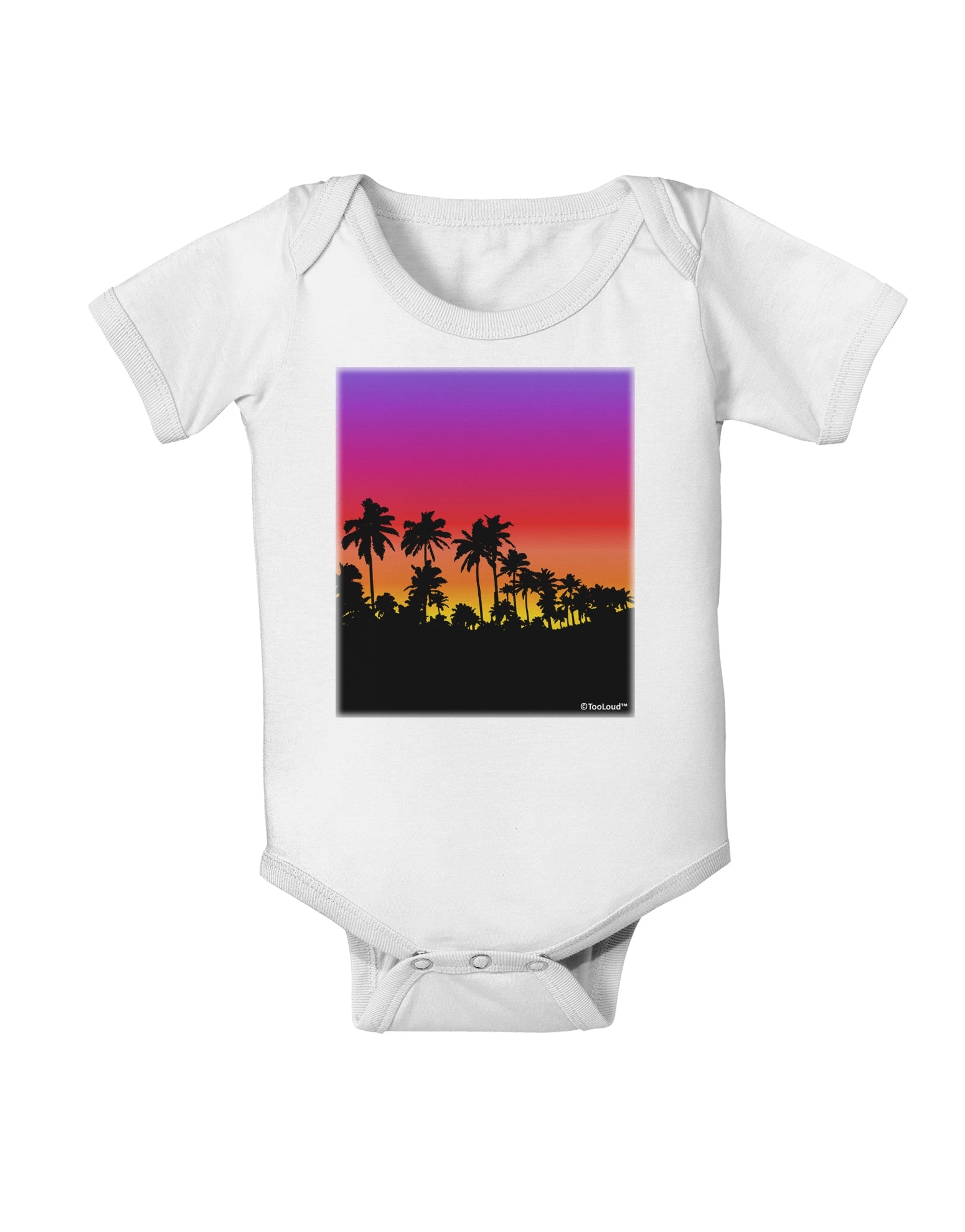Palm Trees and Sunset Design Baby Romper Bodysuit by TooLoud-Baby Romper-TooLoud-White-06-Months-Davson Sales