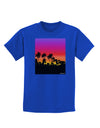 Palm Trees and Sunset Design Childrens Dark T-Shirt by TooLoud-Childrens T-Shirt-TooLoud-Royal-Blue-X-Small-Davson Sales