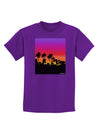 Palm Trees and Sunset Design Childrens Dark T-Shirt by TooLoud-Childrens T-Shirt-TooLoud-Purple-X-Small-Davson Sales