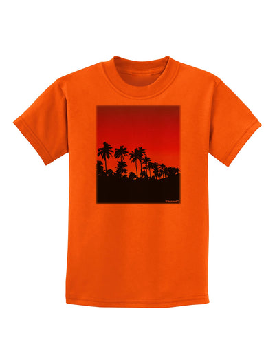 Palm Trees and Sunset Design Childrens T-Shirt by TooLoud-Childrens T-Shirt-TooLoud-Orange-X-Small-Davson Sales