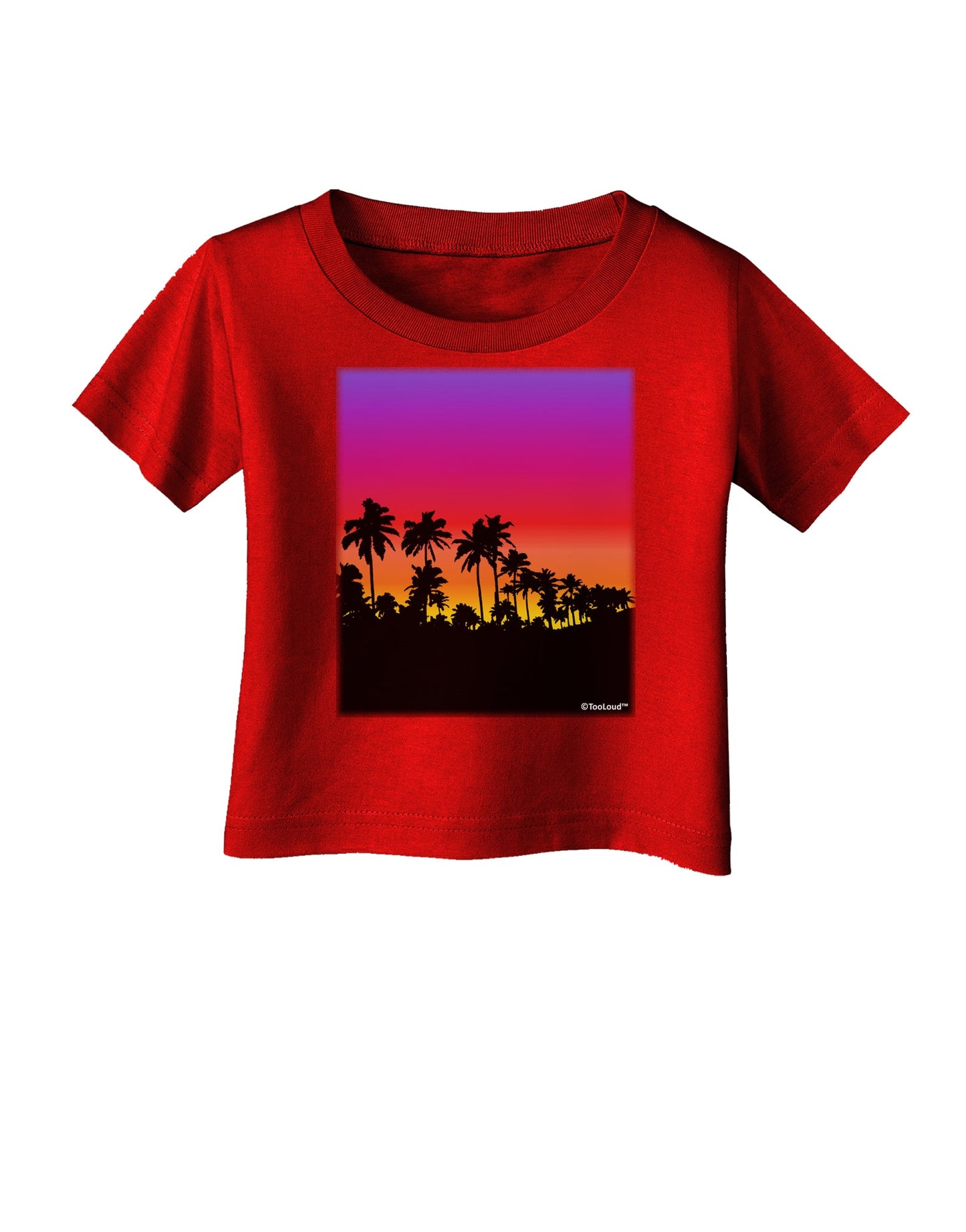 Palm Trees and Sunset Design Infant T-Shirt Dark by TooLoud-Infant T-Shirt-TooLoud-Red-06-Months-Davson Sales