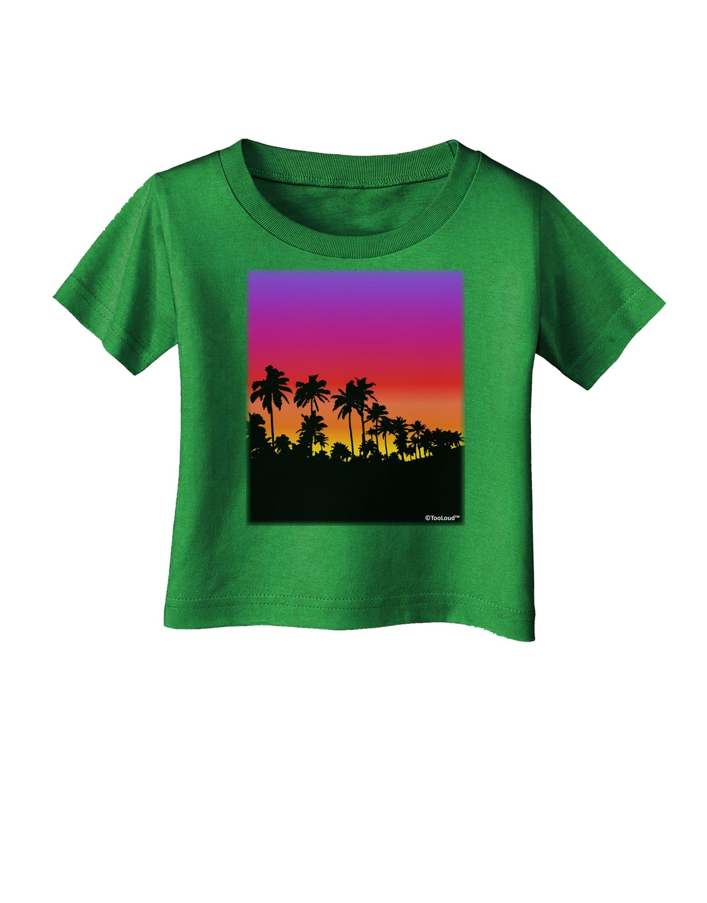 Palm Trees and Sunset Design Infant T-Shirt Dark by TooLoud-Infant T-Shirt-TooLoud-Clover-Green-06-Months-Davson Sales