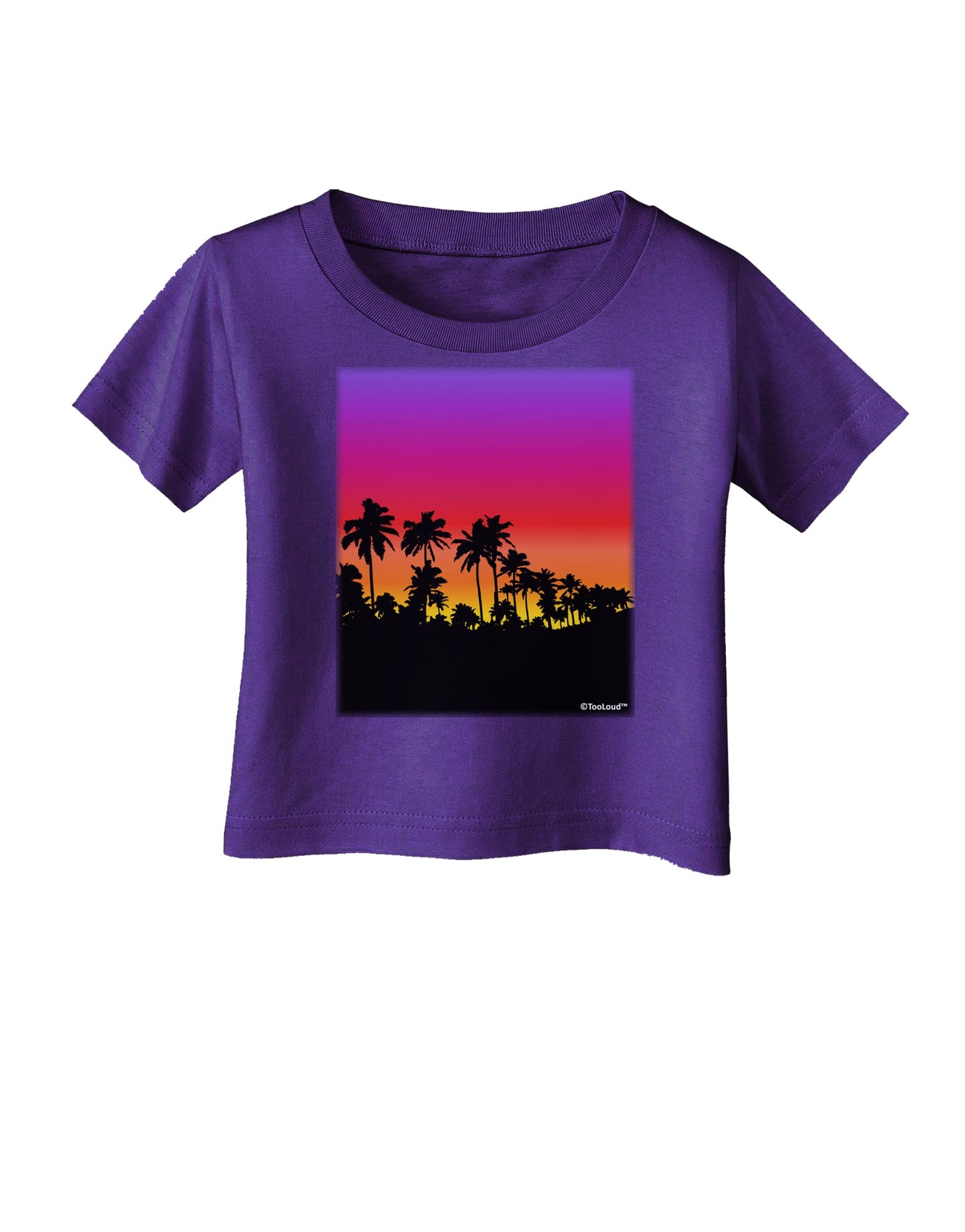 Palm Trees and Sunset Design Infant T-Shirt Dark by TooLoud-Infant T-Shirt-TooLoud-Purple-06-Months-Davson Sales