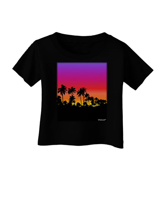 Palm Trees and Sunset Design Infant T-Shirt Dark by TooLoud-Infant T-Shirt-TooLoud-Black-06-Months-Davson Sales