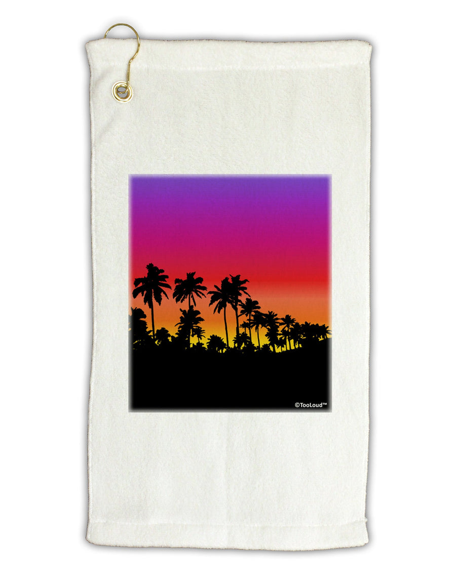 Palm Trees and Sunset Design Micro Terry Gromet Golf Towel 16 x 25 inch by TooLoud-Golf Towel-TooLoud-White-Davson Sales