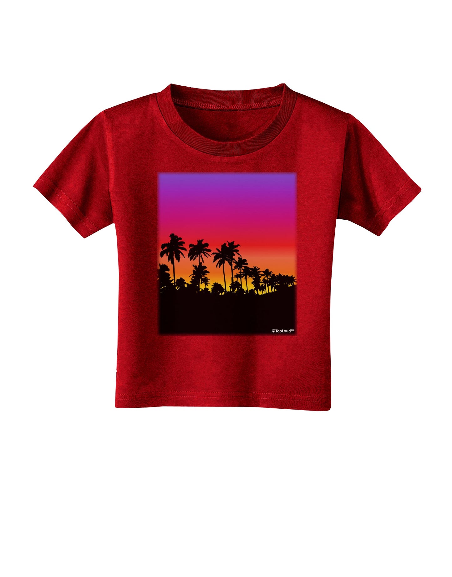 Palm Trees and Sunset Design Toddler T-Shirt Dark by TooLoud-Toddler T-Shirt-TooLoud-Red-2T-Davson Sales