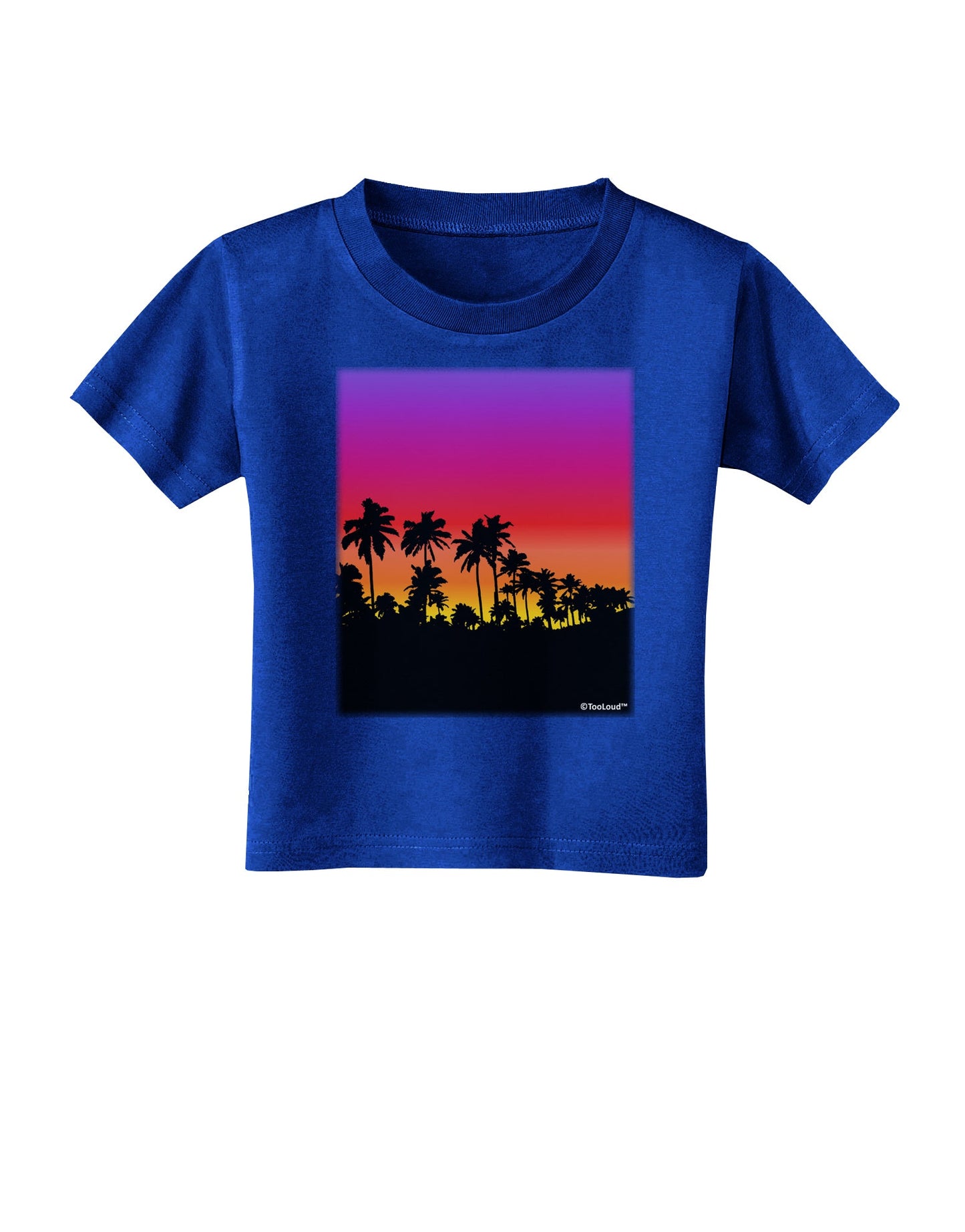 Palm Trees and Sunset Design Toddler T-Shirt Dark by TooLoud-Toddler T-Shirt-TooLoud-Royal-Blue-2T-Davson Sales