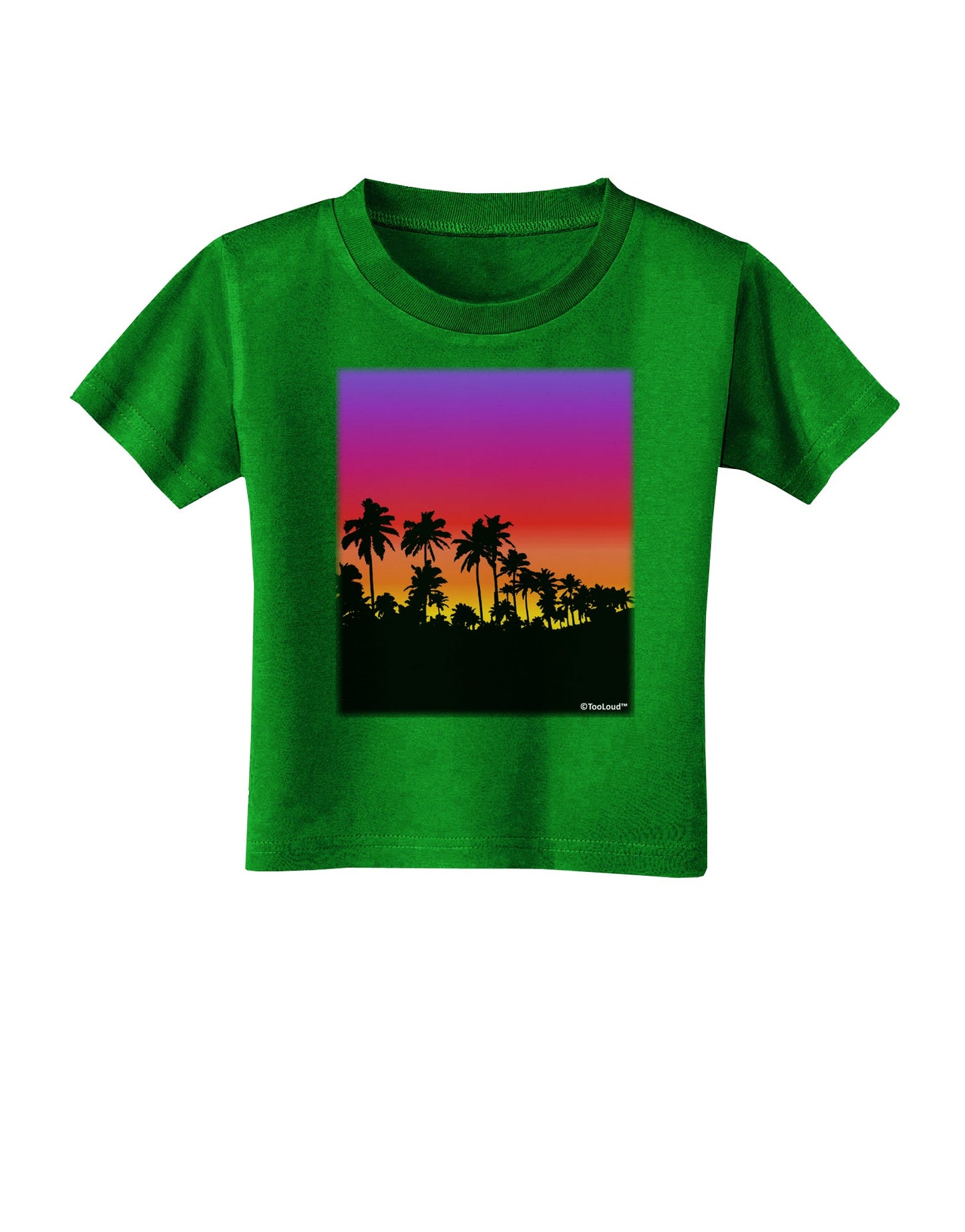 Palm Trees and Sunset Design Toddler T-Shirt Dark by TooLoud-Toddler T-Shirt-TooLoud-Clover-Green-2T-Davson Sales