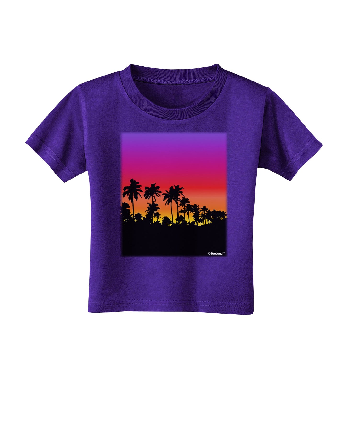 Palm Trees and Sunset Design Toddler T-Shirt Dark by TooLoud-Toddler T-Shirt-TooLoud-Purple-2T-Davson Sales