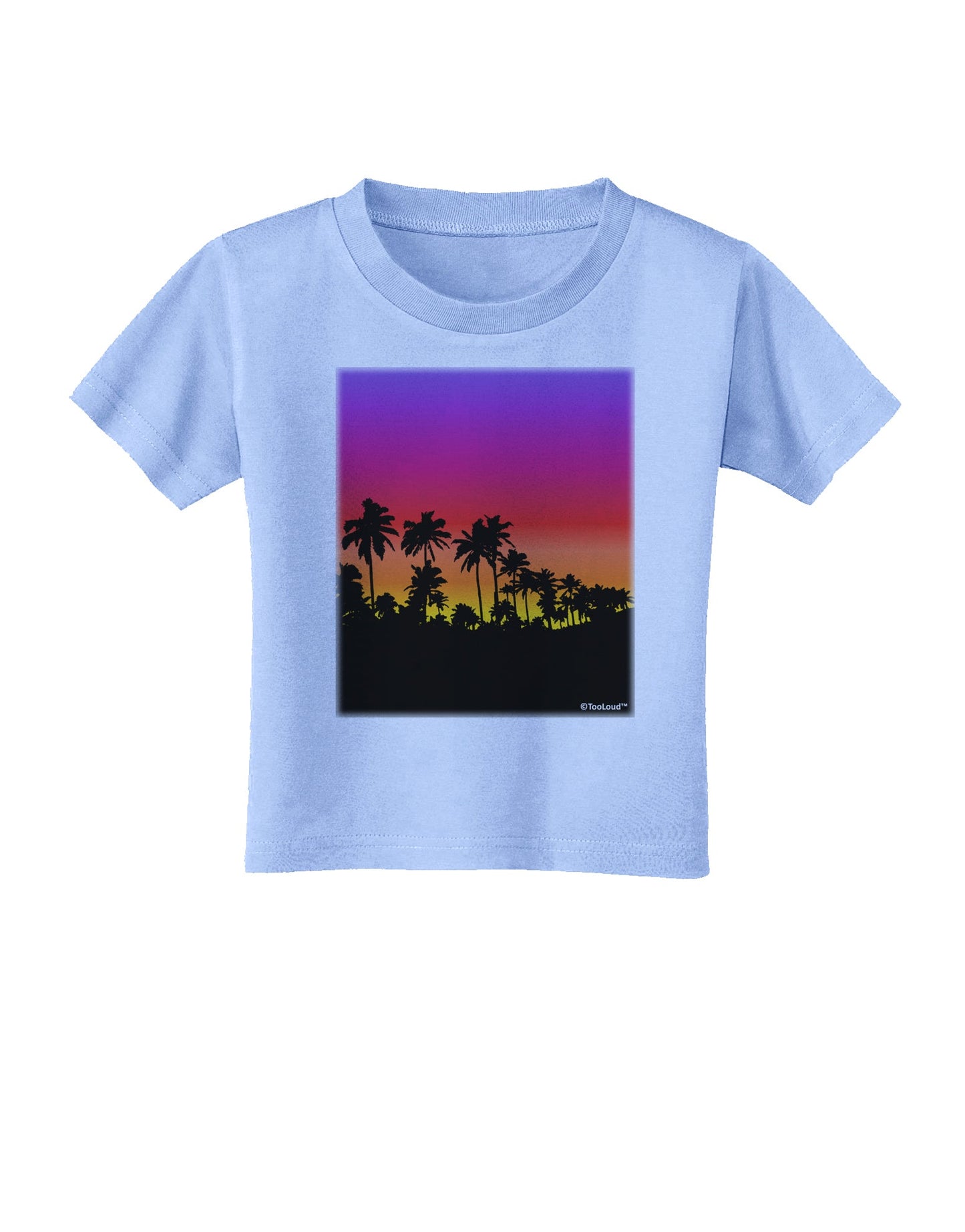 Palm Trees and Sunset Design Toddler T-Shirt by TooLoud-Toddler T-Shirt-TooLoud-Aquatic-Blue-2T-Davson Sales