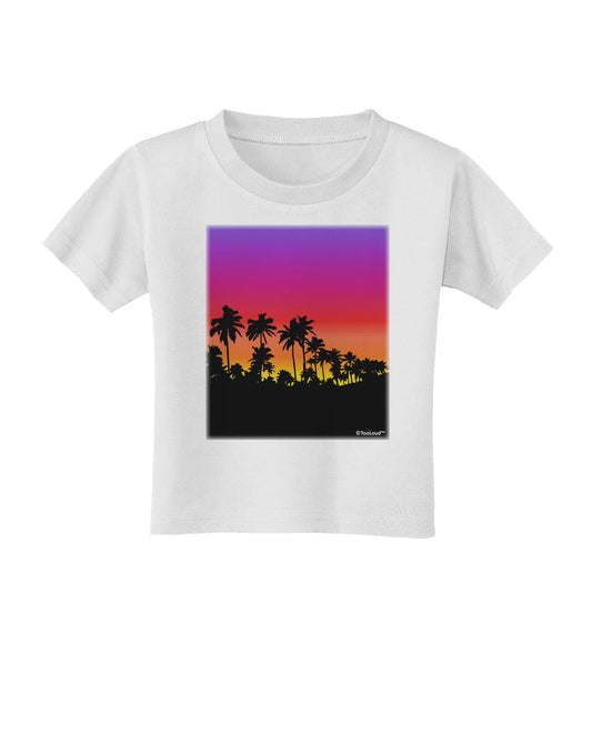 Palm Trees and Sunset Design Toddler T-Shirt by TooLoud-Toddler T-Shirt-TooLoud-White-2T-Davson Sales