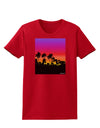 Palm Trees and Sunset Design Womens Dark T-Shirt by TooLoud-Womens T-Shirt-TooLoud-Red-X-Small-Davson Sales