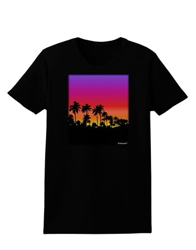 Palm Trees and Sunset Design Womens Dark T-Shirt by TooLoud-Womens T-Shirt-TooLoud-Black-X-Small-Davson Sales