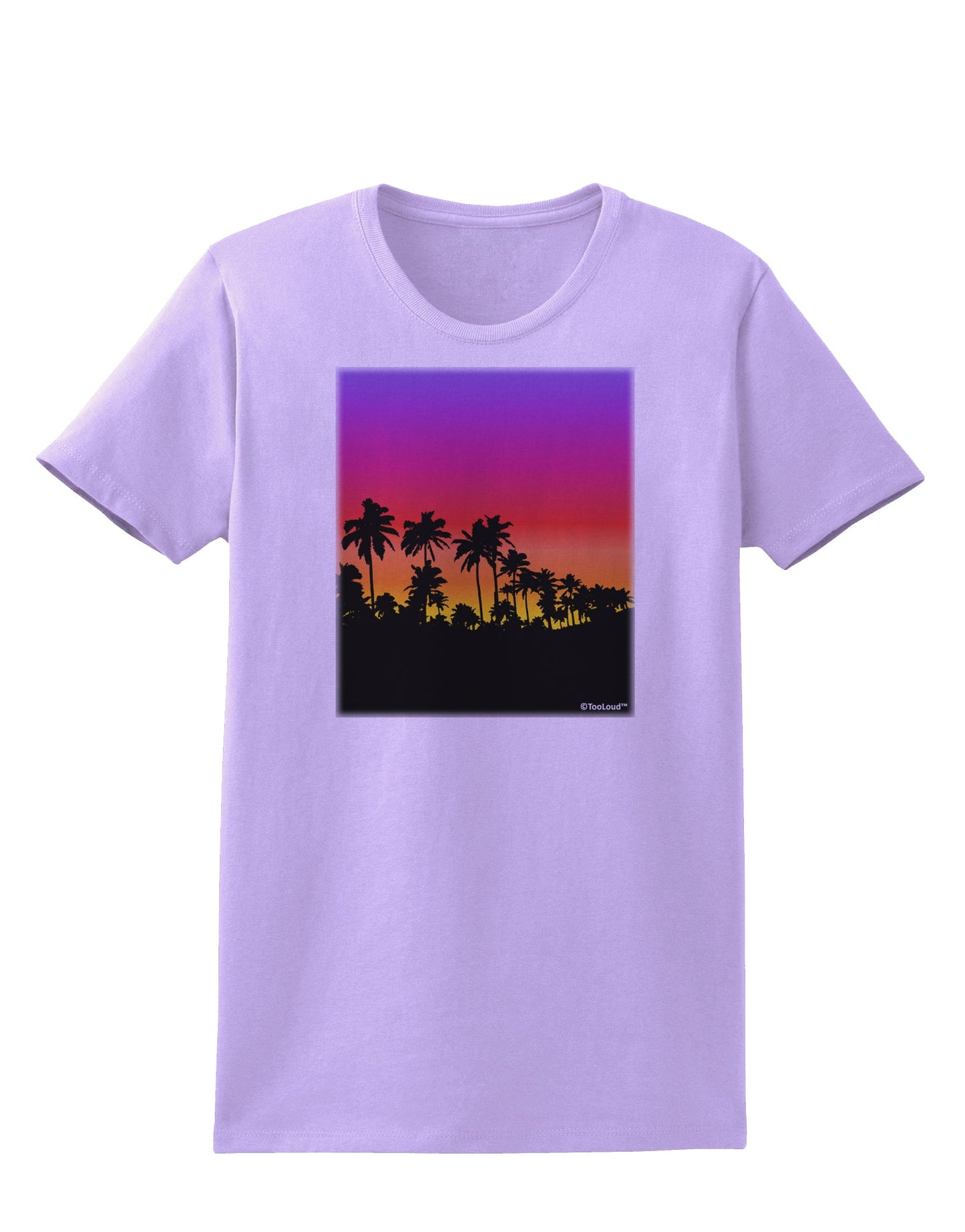 Palm Trees and Sunset Design Womens T-Shirt by TooLoud-Womens T-Shirt-TooLoud-Lavender-X-Small-Davson Sales