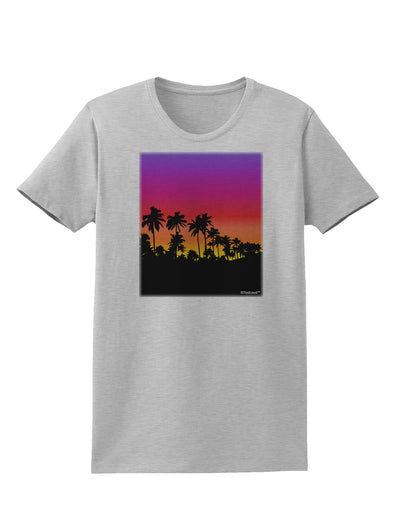 Palm Trees and Sunset Design Womens T-Shirt by TooLoud-Womens T-Shirt-TooLoud-AshGray-X-Small-Davson Sales