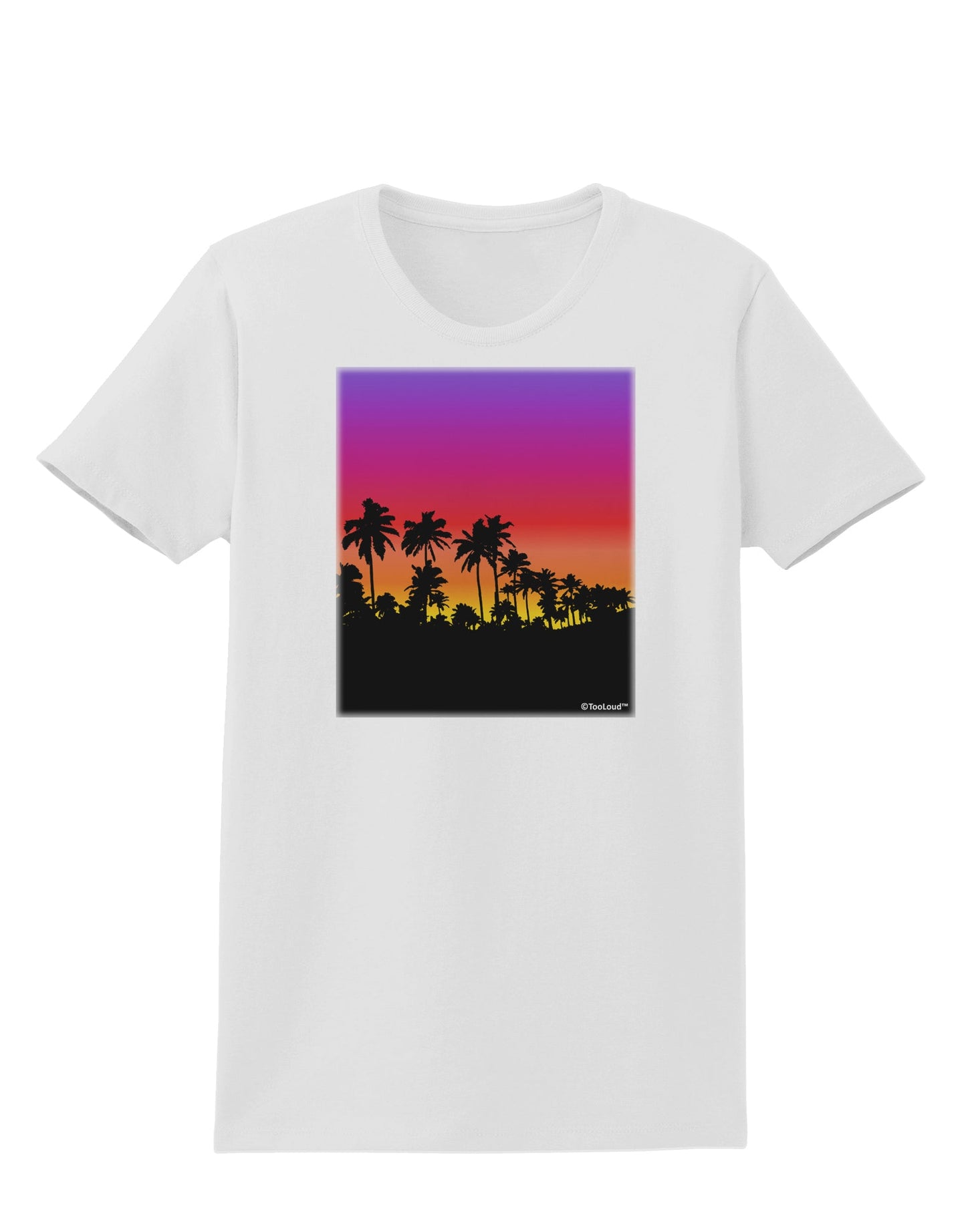 Palm Trees and Sunset Design Womens T-Shirt by TooLoud-Womens T-Shirt-TooLoud-White-X-Small-Davson Sales