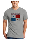 Panama Flag Adult V-Neck T-shirt-Mens V-Neck T-Shirt-TooLoud-HeatherGray-Small-Davson Sales