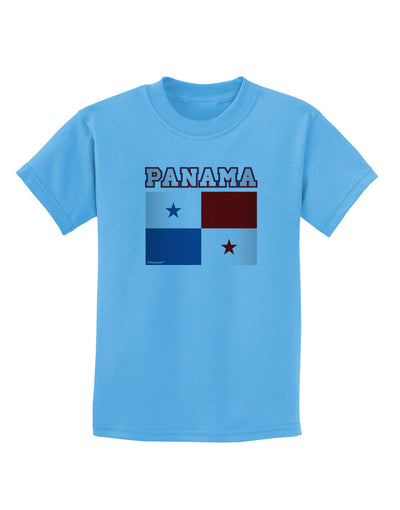 Panama Flag Childrens T-Shirt-Childrens T-Shirt-TooLoud-Aquatic-Blue-X-Small-Davson Sales