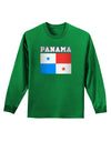 Panama Flag Dark Adult Long Sleeve Dark T-Shirt-TooLoud-Kelly-Green-Small-Davson Sales