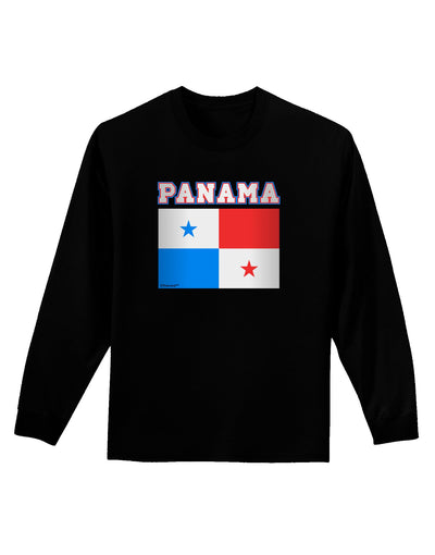 Panama Flag Dark Adult Long Sleeve Dark T-Shirt-TooLoud-Black-Small-Davson Sales