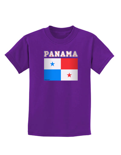 Panama Flag Dark Childrens Dark T-Shirt-Childrens T-Shirt-TooLoud-Purple-X-Small-Davson Sales