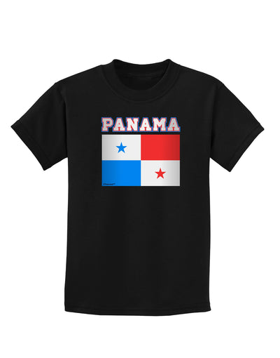 Panama Flag Dark Childrens Dark T-Shirt-Childrens T-Shirt-TooLoud-Black-X-Small-Davson Sales