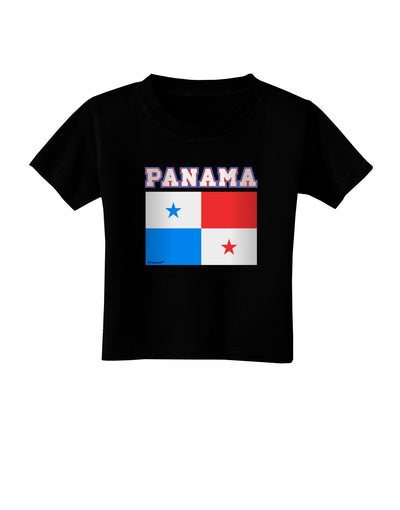 Panama Flag Dark Toddler T-Shirt Dark-Toddler T-Shirt-TooLoud-Black-2T-Davson Sales