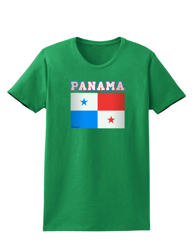 Panama Flag Dark Womens Dark T-Shirt-TooLoud-Kelly-Green-X-Small-Davson Sales