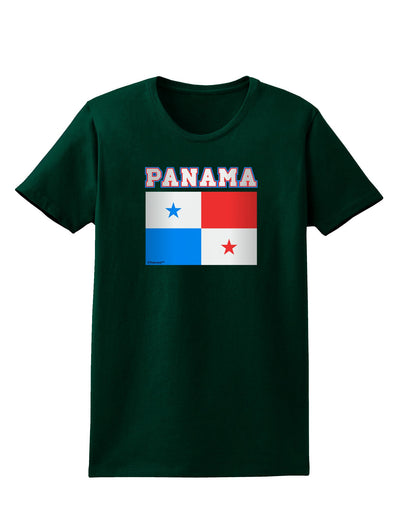 Panama Flag Dark Womens Dark T-Shirt-TooLoud-Forest-Green-Small-Davson Sales