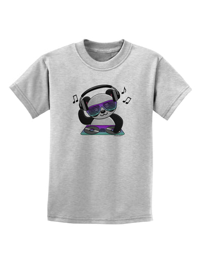 Panda DJ Childrens T-Shirt-Childrens T-Shirt-TooLoud-AshGray-X-Small-Davson Sales