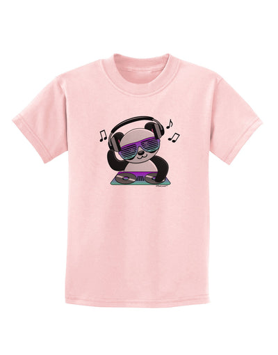 Panda DJ Childrens T-Shirt-Childrens T-Shirt-TooLoud-PalePink-X-Small-Davson Sales