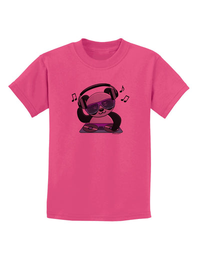 Panda DJ Childrens T-Shirt-Childrens T-Shirt-TooLoud-Sangria-X-Small-Davson Sales