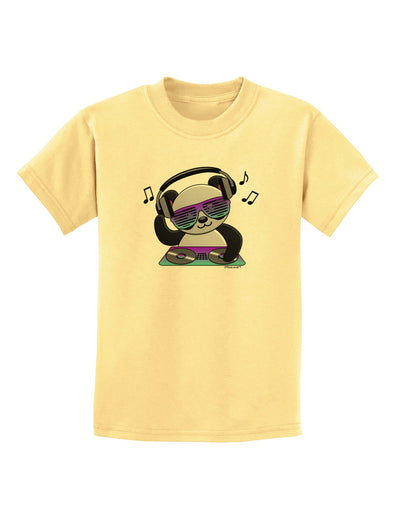 Panda DJ Childrens T-Shirt-Childrens T-Shirt-TooLoud-Daffodil-Yellow-X-Small-Davson Sales