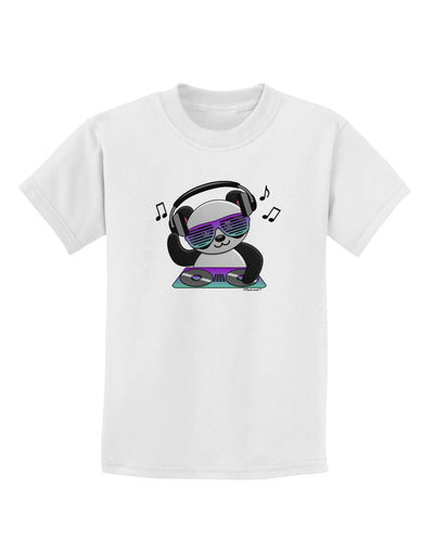 Panda DJ Childrens T-Shirt-Childrens T-Shirt-TooLoud-White-X-Small-Davson Sales