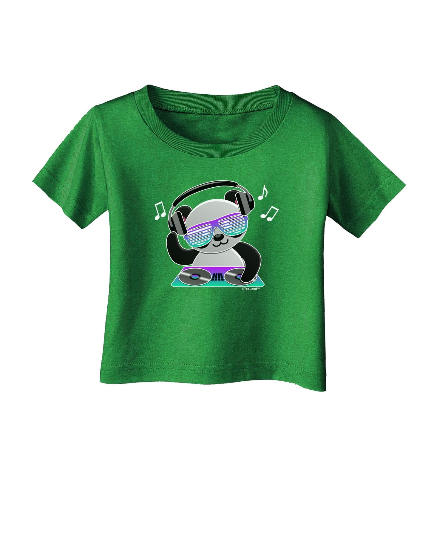 Panda DJ Infant T-Shirt Dark-Infant T-Shirt-TooLoud-Clover-Green-06-Months-Davson Sales