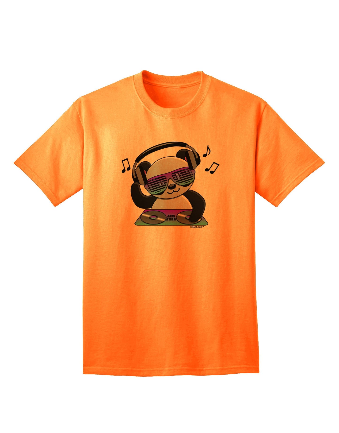 Panda DJ - Premium Adult T-Shirt for Music Enthusiasts-Mens T-shirts-TooLoud-Neon-Orange-Small-Davson Sales