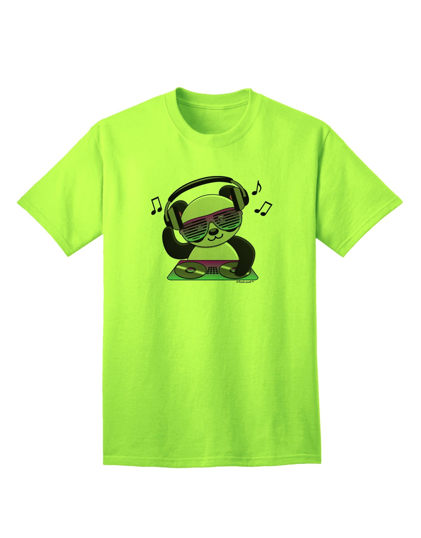 Panda DJ - Premium Adult T-Shirt for Music Enthusiasts-Mens T-shirts-TooLoud-Neon-Green-Small-Davson Sales