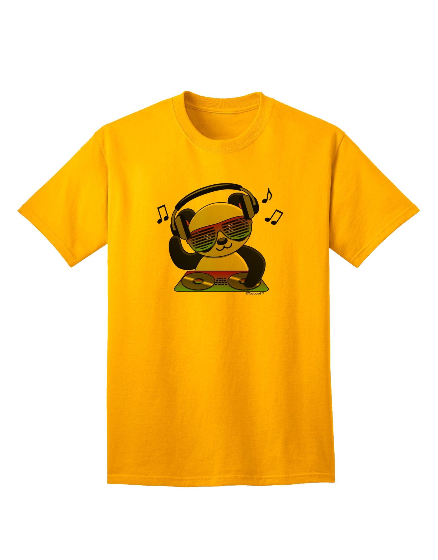 Panda DJ - Premium Adult T-Shirt for Music Enthusiasts-Mens T-shirts-TooLoud-Gold-Small-Davson Sales