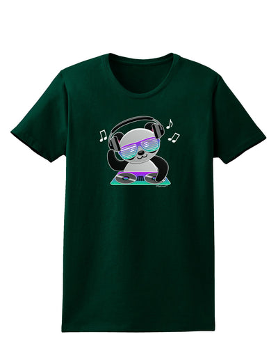 Panda DJ Womens Dark T-Shirt-TooLoud-Forest-Green-Small-Davson Sales