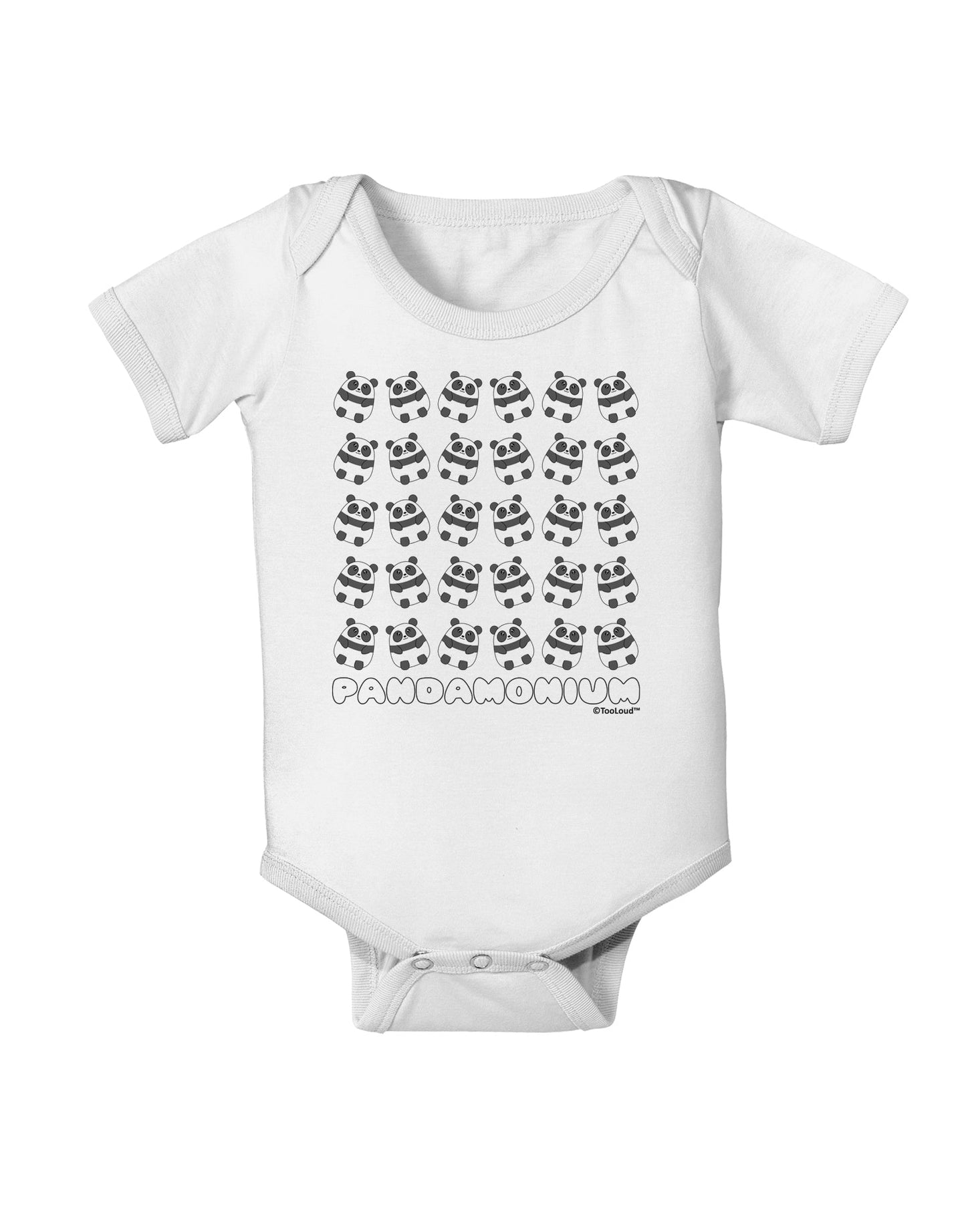 Pandamonium Pandas Baby Romper Bodysuit by TooLoud-Baby Romper-TooLoud-White-06-Months-Davson Sales