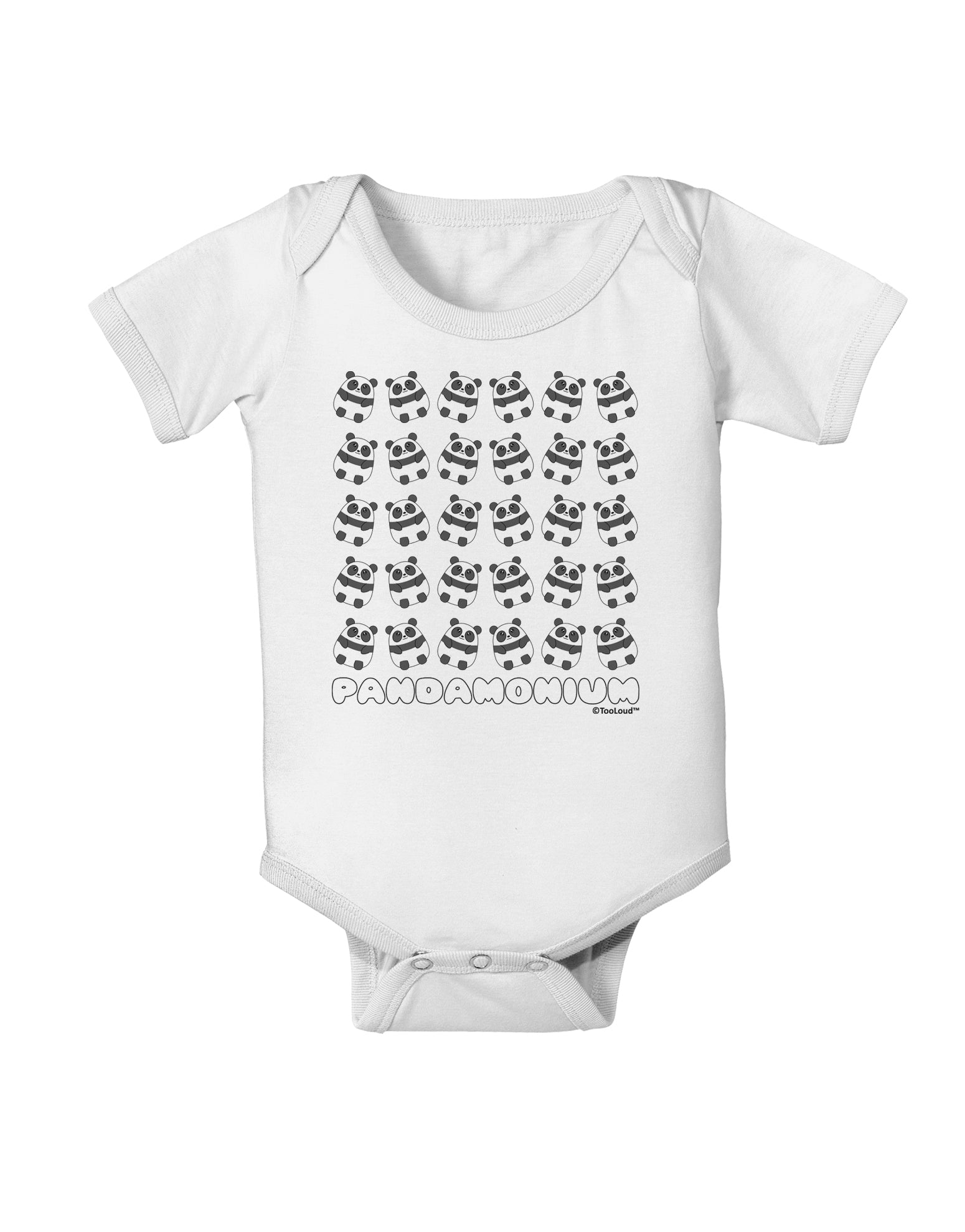 Pandamonium Pandas Baby Romper Bodysuit by TooLoud-Baby Romper-TooLoud-White-06-Months-Davson Sales