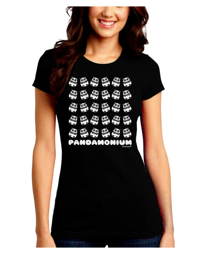 Pandamonium Pandas Juniors Crew Dark T-Shirt by TooLoud-T-Shirts Juniors Tops-TooLoud-Black-Juniors Fitted Small-Davson Sales