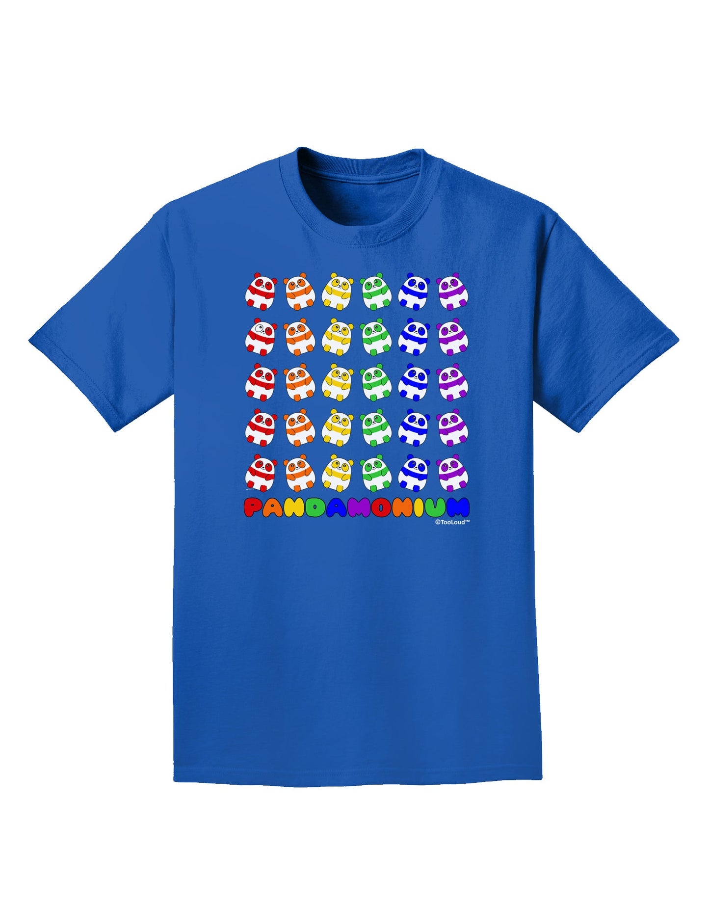 Pandamonium Rainbow Pandas Adult Dark T-Shirt by TooLoud-Mens T-Shirt-TooLoud-Royal-Blue-Small-Davson Sales